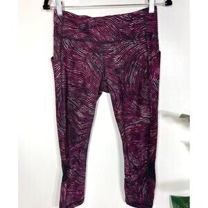 Lululemon Pace Rival Seawheeze Plum Black Legging Gym Yoga Barre Travel 6 /Small